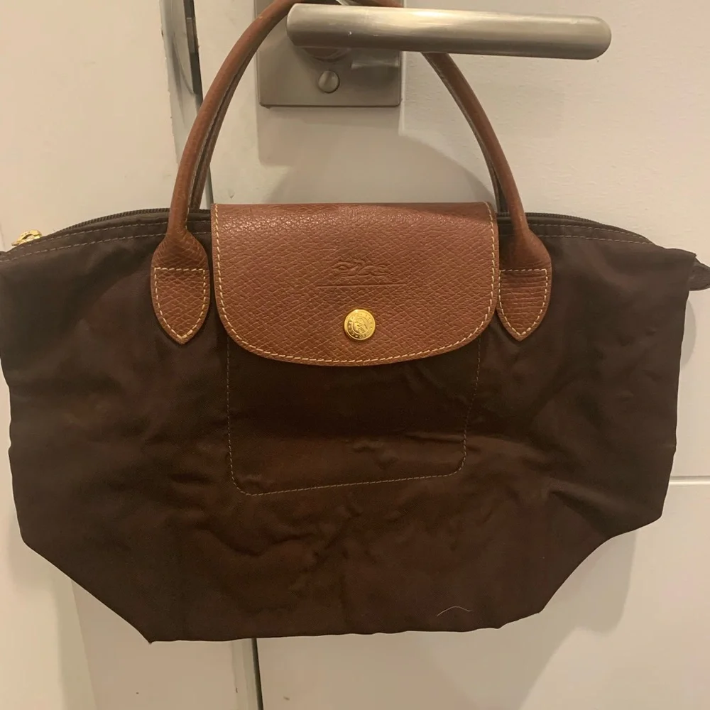 NWOT Longchmp 1948 Brown Canvas Leather Detail Bag